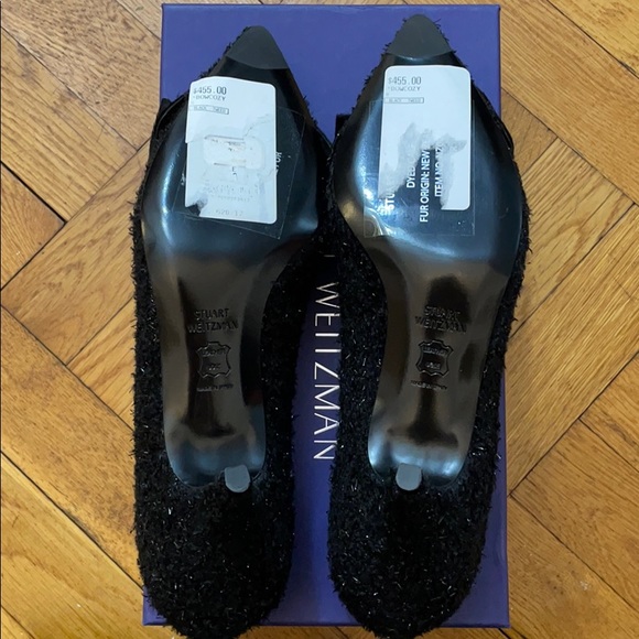 NWT Stuart Weitzman Bowcozy Black Boucle Heels - Picture 11 of 14